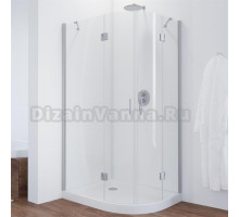 Душевой уголок Vegas Glass AFS-F 100*80 07 01 L профиль матовый хром, стекло прозрачное