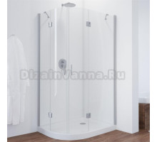 Душевой уголок Vegas Glass AFS-F 100*80 07 01 R профиль матовый хром, стекло прозрачное