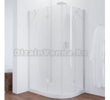 Душевой уголок Vegas Glass AFS-F 110*80 01 01 L профиль белый, стекло прозрачное