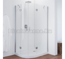 Душевой уголок Vegas Glass AFS-F 110*80 08 01 R профиль глянцевый хром, стекло прозрачное