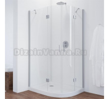 Душевой уголок Vegas Glass AFS-F 110*80 07 01 L профиль матовый хром, стекло прозрачное