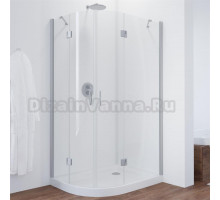 Душевой уголок Vegas Glass AFS-F 110*80 07 01 R профиль матовый хром, стекло прозрачное