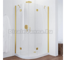 Душевой уголок Vegas Glass AFS-F 110*80 09 01 R профиль золото, стекло прозрачное