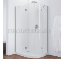 Душевой уголок Vegas Glass AFS-F 120*80 07 01 L профиль матовый хром, стекло прозрачное