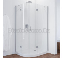 Душевой уголок Vegas Glass AFS-F 120*80 07 01 R профиль матовый хром, стекло прозрачное