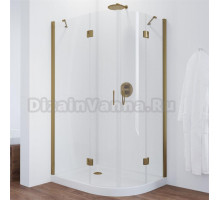 Душевой уголок Vegas Glass AFS-F 120*80 05 01 L профиль бронза, стекло прозрачное