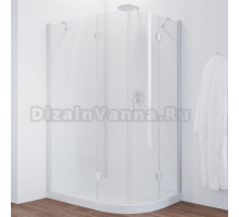 Душевой уголок Vegas Glass AFS-F 120*110 01 01 L профиль белый, стекло прозрачное