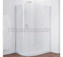 Душевой уголок Vegas Glass AFS-F 120*110 01 01 R профиль белый, стекло прозрачное