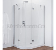 Душевой уголок Vegas Glass AFS-F 120*110 08 01 R профиль глянцевый хром, стекло прозрачное