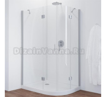 Душевой уголок Vegas Glass AFS-F 120*110 07 01 L профиль матовый хром, стекло прозрачное