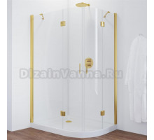 Душевой уголок Vegas Glass AFS-F 120*110 09 01 L профиль золото, стекло прозрачное