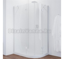 Душевой уголок Vegas Glass AFS-F 120*100 01 01 L профиль белый, стекло прозрачное