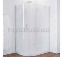 Душевой уголок Vegas Glass AFS-F 120*100 01 01 R профиль белый, стекло прозрачное