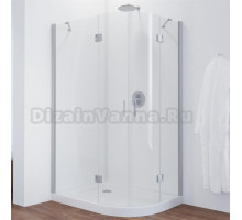 Душевой уголок Vegas Glass AFS-F 120*100 07 01 L профиль матовый хром, стекло прозрачное