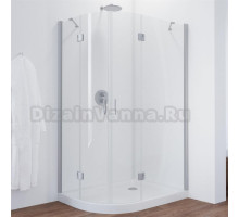 Душевой уголок Vegas Glass AFS-F 120*100 07 01 R профиль матовый хром, стекло прозрачное
