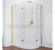 Душевой уголок Vegas Glass AFS-F 120*100 09 01 L профиль золото, стекло прозрачное