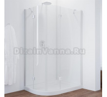 Душевой уголок Vegas Glass AFS-F 110*100 01 01 R профиль белый, стекло прозрачное