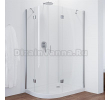 Душевой уголок Vegas Glass AFS-F 110*100 08 01 R профиль глянцевый хром, стекло прозрачное