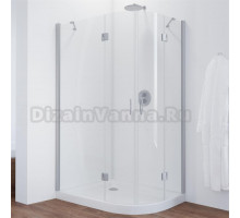 Душевой уголок Vegas Glass AFS-F 110*100 07 01 L профиль матовый хром, стекло прозрачное