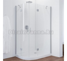 Душевой уголок Vegas Glass AFS-F 110*100 07 01 R профиль матовый хром, стекло прозрачное