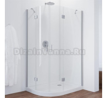 Душевой уголок Vegas Glass AFS-F 120*90 07 01 R профиль матовый хром, стекло прозрачное