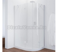 Душевой уголок Vegas Glass AFS-F 110*90 01 01 L профиль белый, стекло прозрачное