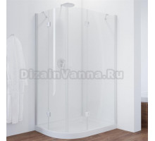 Душевой уголок Vegas Glass AFS-F 110*90 01 01 R профиль белый, стекло прозрачное