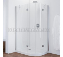 Душевой уголок Vegas Glass AFS-F 110*90 08 01 L профиль глянцевый хром, стекло прозрачное