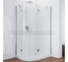 Душевой уголок Vegas Glass AFS-F 110*90 08 01 R профиль глянцевый хром, стекло прозрачное