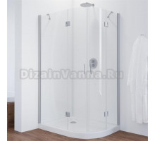 Душевой уголок Vegas Glass AFS-F 110*90 07 01 L профиль матовый хром, стекло прозрачное