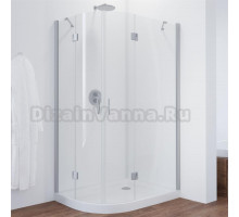 Душевой уголок Vegas Glass AFS-F 110*90 07 01 R профиль матовый хром, стекло прозрачное