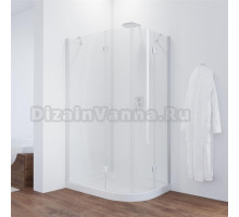 Душевой уголок Vegas Glass AFS-F 100*90 01 01 L профиль белый, стекло прозрачное