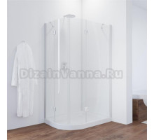 Душевой уголок Vegas Glass AFS-F 100*90 01 01 R профиль белый, стекло прозрачное
