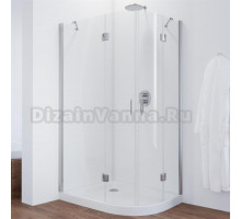 Душевой уголок Vegas Glass AFS-F 100*90 08 01 L профиль глянцевый хром, стекло прозрачное