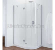 Душевой уголок Vegas Glass AFS-F 100*90 07 01 L профиль матовый хром, стекло прозрачное