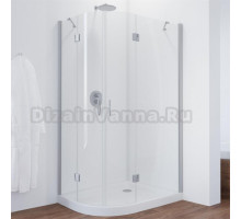 Душевой уголок Vegas Glass AFS-F 100*90 07 01 R профиль матовый хром, стекло прозрачное