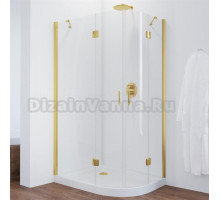 Душевой уголок Vegas Glass AFS-F 100*90 09 01 L профиль золото, стекло прозрачное