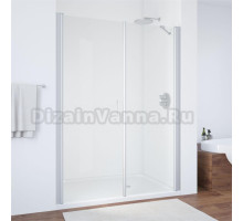 Душевая дверь в нишу Vegas Glass EP-F-2 175 07 01 L профиль матовый хром, стекло прозрачное