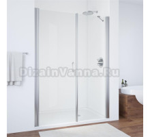 Душевая дверь в нишу Vegas Glass EP-F-2 165 08 01 L профиль глянцевый хром, стекло прозрачное