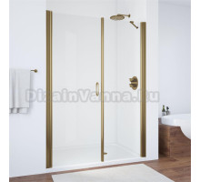 Душевая дверь в нишу Vegas Glass EP-F-2 160 05 01 L профиль бронза, стекло прозрачное