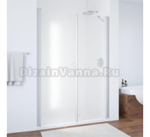 Душевая дверь в нишу Vegas Glass EP-F-2 150 07 10 L профиль матовый хром, стекло сатин