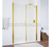 Душевая дверь в нишу Vegas Glass EP-F-2 150 09 01 L профиль золото, стекло прозрачное