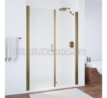 Душевая дверь в нишу Vegas Glass EP-F-2 140 05 01 L профиль бронза, стекло прозрачное