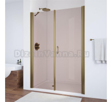 Душевая дверь в нишу Vegas Glass EP-F-2 140 05 05 R профиль бронза, стекло бронза