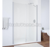 Душевая дверь в нишу Vegas Glass EP-F-2 130 07 01 L профиль матовый хром, стекло прозрачное