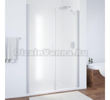 Душевая дверь в нишу Vegas Glass EP-F-2 130 07 10 L профиль матовый хром, стекло сатин