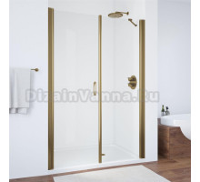 Душевая дверь в нишу Vegas Glass EP-F-2 130 05 01 L профиль бронза, стекло прозрачное