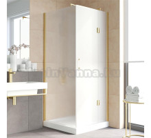 Душевой уголок Vegas Glass AFP-Fis Lux 90 09 10 R профиль золото, стекло сатин