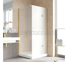 Душевой уголок Vegas Glass AFP-Fis Lux 100*90 09 10 R профиль золото, стекло сатин