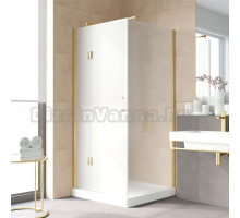 Душевой уголок Vegas Glass AFP-Fis Lux 100*90 09 10 L профиль золото, стекло сатин